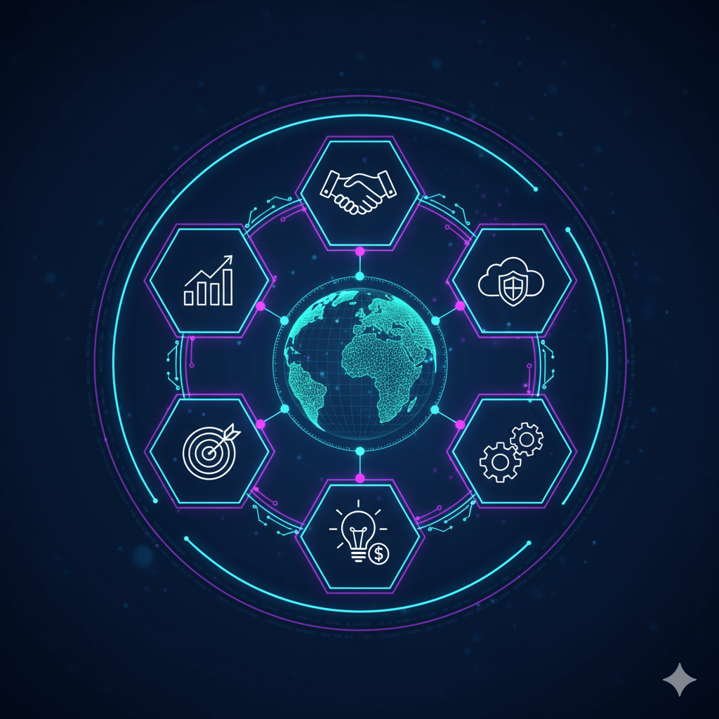 Equipe de negócios trabalhando em laptops analisando gráficos de crescimento em marketing digital